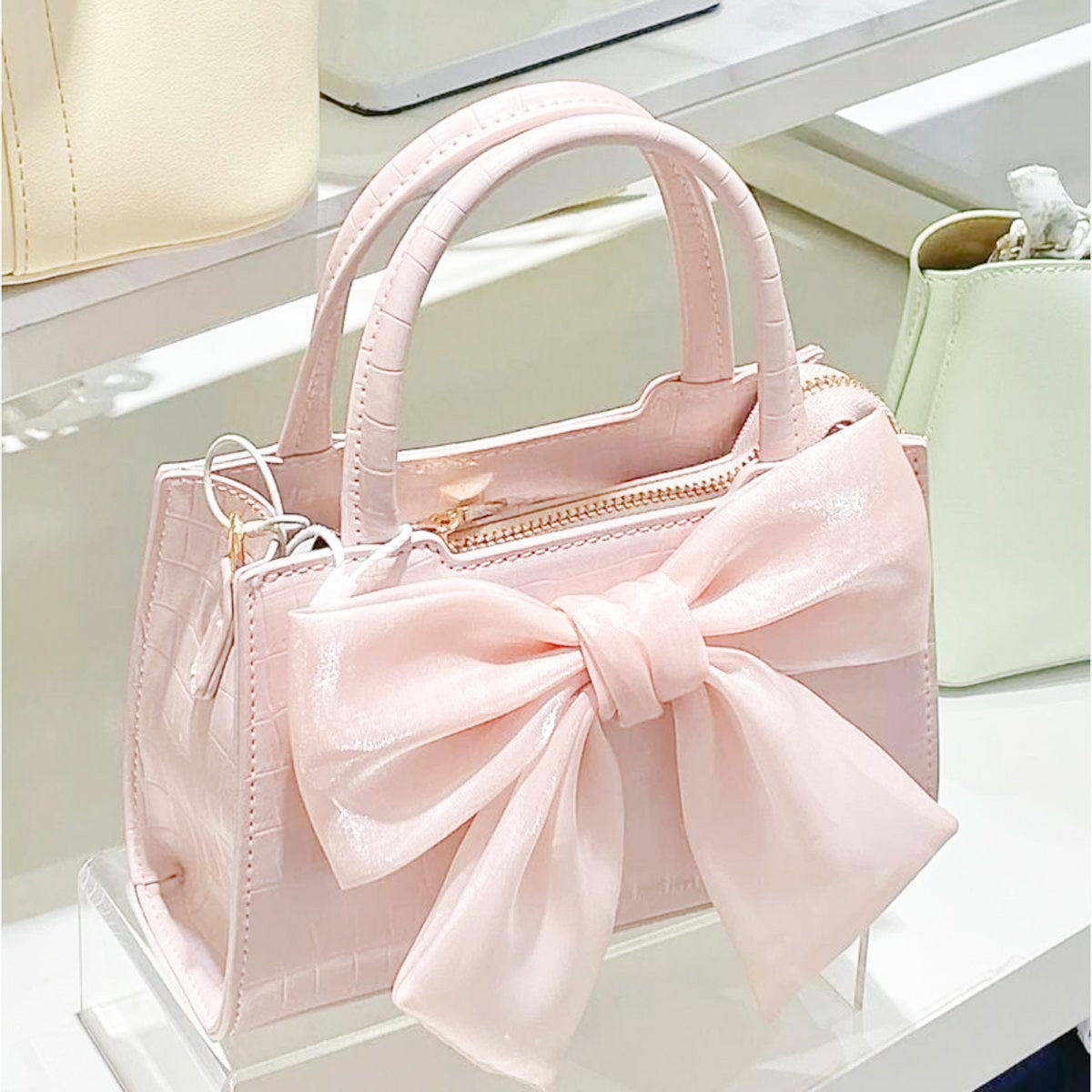 Pink Bow Lolita Handbag for Girls Cute Women Purses Kawaii Totes Female  Shoulder Bags Japanese Style Crossbody Bag Pu Leather - AliExpress